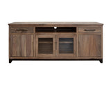 Natural Parota TV Stand - 2 Drawer, 2 Door, Glass Door Storage