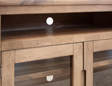 Natural Parota TV Stand - 2 Drawer, 2 Door, Glass Door Storage