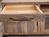 Natural Parota TV Stand - 2 Drawer, 2 Door, Glass Door Storage