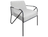 Lotus Armchair - Wooden Frame & Metal Base Comfort Chair