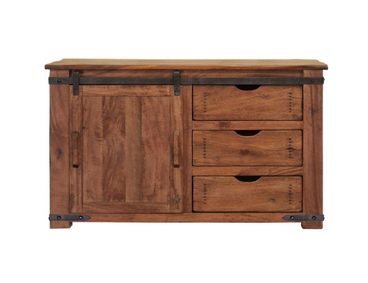 3 Drawer 1 Door 50" TV Stand - Parota Wood Media Console