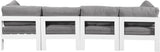Nizuc - Outdoor Patio 4 Seat Modular Sofa With White Frame