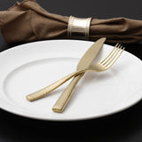 Lucca Faceted Brushed Gold 5pc Place Setting