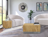 Acacia Wood Coffee Table with Stunning Grain Design and Sturdy Metal Base for Modern Living Spaces