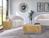 Acacia End Table with Rich Wood Grain and Gold Metal Base for a Modern Contemporary Look