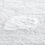 High Pile Bordered Bathroom Rug, White