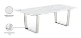 Carlton Contemporary Chrome Coffee Table with Genuine Marble Veneer Top for Modern Living Rooms