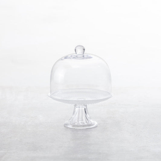 Jupiter Clear 8.5" Cake Stand and Dome Set