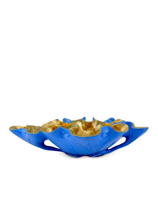 Wrapped Lotus Leaf Blue Bowl