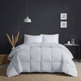 Quilted Goose Feather and Down Oversize Comforter, Grey