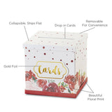 Burgundy Blush Floral Collapsible Card Box