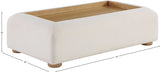 Diana Cream Coffee Table - Elegant Art Deco Design with Textured Fabric for Modern Living Spaces