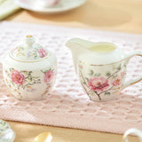 Grace Teaware Pink Camellia Sugar & Creamer Set