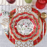 Christmas Tableware Set - 7” Plate (Set of 16), 9” Plate (Set of 16), and Napkin (Set of 30)