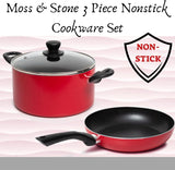 3-Piece Nonstick Aluminum Cookware Set with Lid