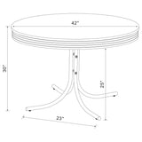 Retro 5-piece Round Dining Table Set - White and Red