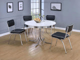 Retro 5-Piece Round Dining Table Set – White and Black