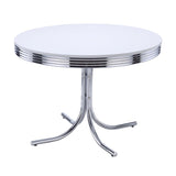 Retro 5-Piece Round Dining Table Set – White and Black
