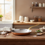 Mauviel M'Heritage M'200 B Copper Frying Pan With Brass Handle