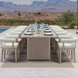 PURPLE LEAF Patio Dining Set Luxury Modern Conversation Set Aluminum Large Rectangle Dining Table and Chairs with Olefin Cushion Outdoor Furniture Set for Garden Porch Deck Backyard