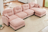 MOLLY 140" 4 Seater Sofa with 2 Ottomans