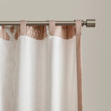 Cotton Printed Curtain Panel Chenille Stripe Lining, Blush