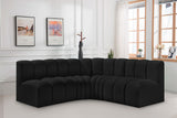 Arc - Boucle Fabric 4 Piece Corner Modular Sofa