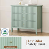 Fluted 3 Drawer Dresser with Painted Surface