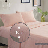 Stripe Modern Comforter Set with Bed Sheets, Coral/Grey
