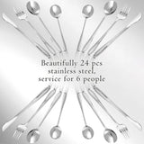 24-Piece Stainless Steel Silverware Set for 6