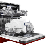24" Dishwasher with Red Gloss panel, Stainless Tub, DWV-RG-24