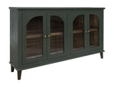 4 Glass Doors Console | Mid-Century Modern Genova Wood Console