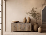 4 Door Console - Modern Organic Mango Wood Design