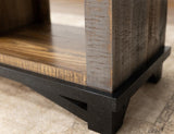 Loft Brown Electric Fireplace TV Stand | Pine Wood & Iron