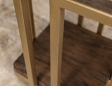 Metal Base Sofa Table | Modern Mango Wood & Gold Finish Design