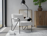 Lotus Armchair - Wooden Frame & Metal Base Comfort Chair