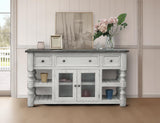 3 Drawer 2 Glass Door 60" TV Stand | Stone Collection Farmhouse