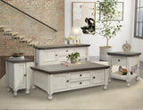 1 Door Chairside Table - Farmhouse White Pine Wood Storage