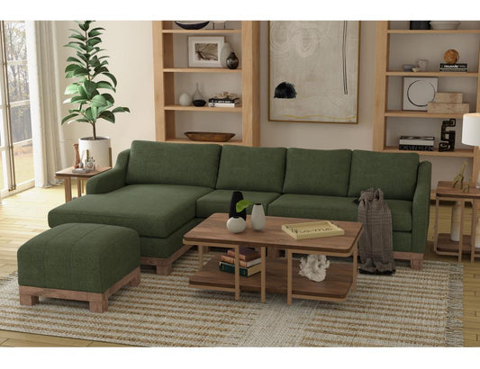 Wooden Frame Ottoman with Block Feet | Samba Collection