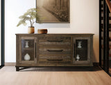 3 Drawer 2 Door Buffet | Loft Brown Pine Wood Collection