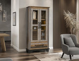 1 Drawer 2 Doors Cabinet - Loft Brown Pine Wood Collection