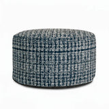 Milos Navy Indoor Outdoor Short Pouf