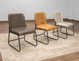 Upholstered Chair with Wooden Frame & Metal Base | Modern Barstool