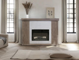 Natural Parota Electric Fireplace Console | Wood Mantel