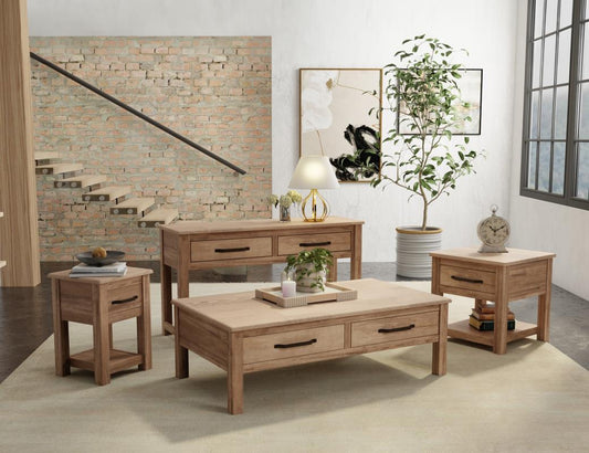 1 Drawer Chairside Table - Natural Parota Occasional Furniture
