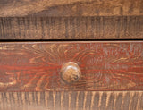 1 Drawer End Table | Rustic Multicolor Solid Pine Wood