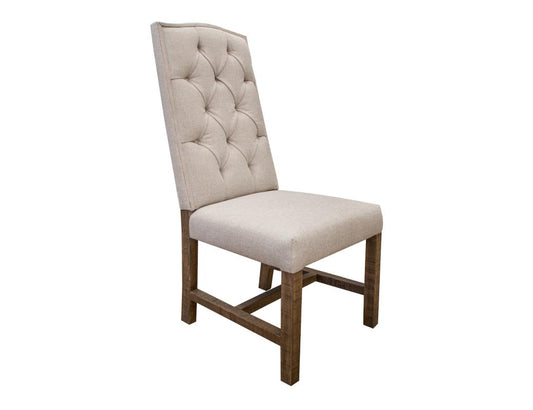 Aruba Button-Tufted Back Chair | Durable Polyester Linen-Look