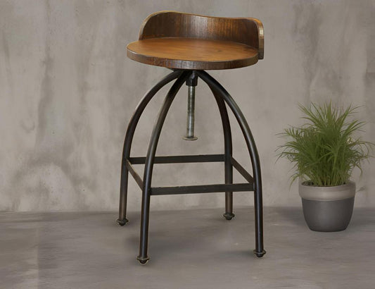 Adjustable Wooden Barstool 24-30" | Pueblo Swivel Chair