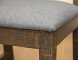 Barstool 30" - Loft Brown Pine Wood Bar Stool with Backrest