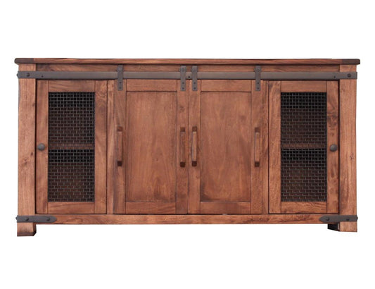 4 Doors 70" TV Stand - Parota Wood Collection | Modern Entertainment